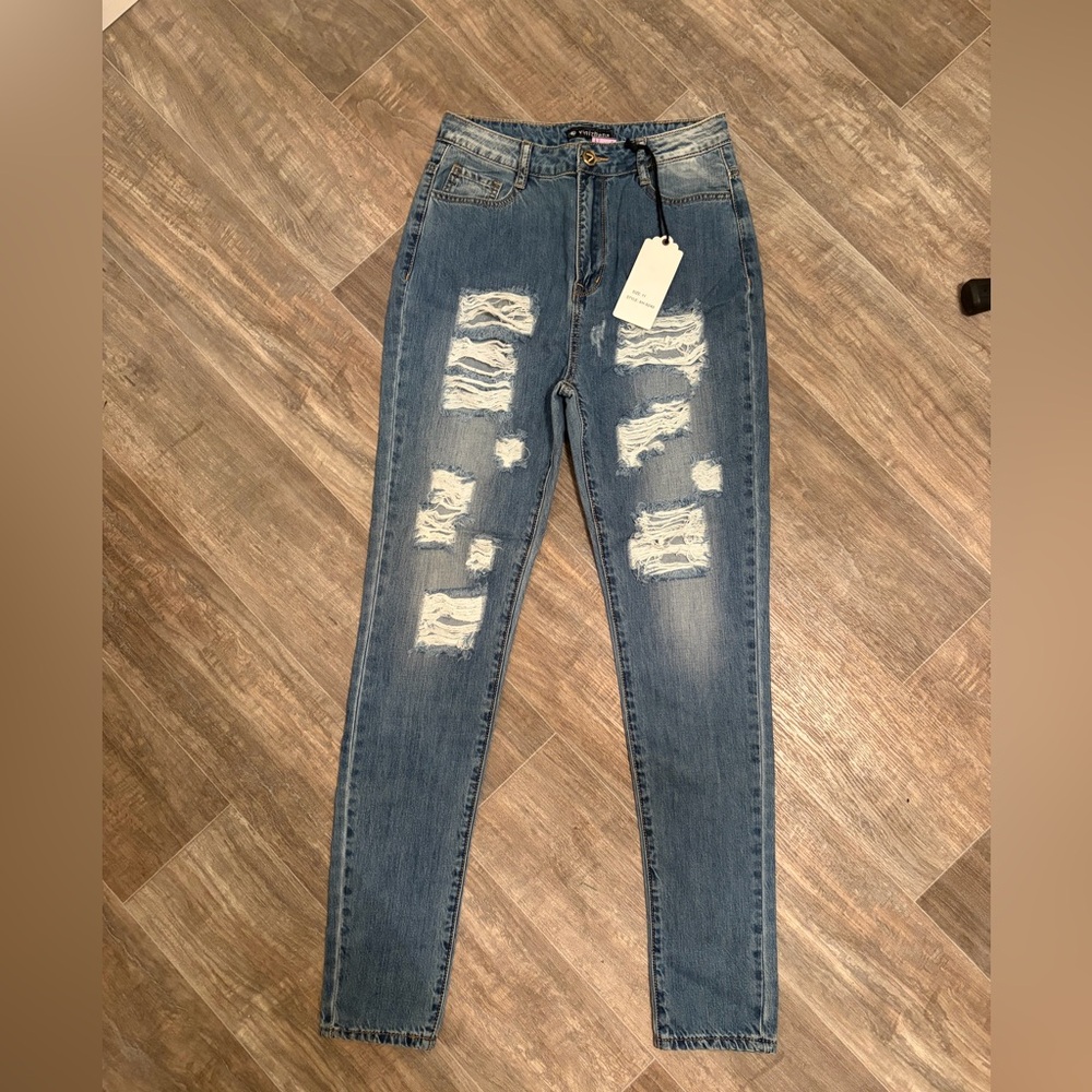 ⛄️Vinizbena Distressed Blue Skinny Jeans